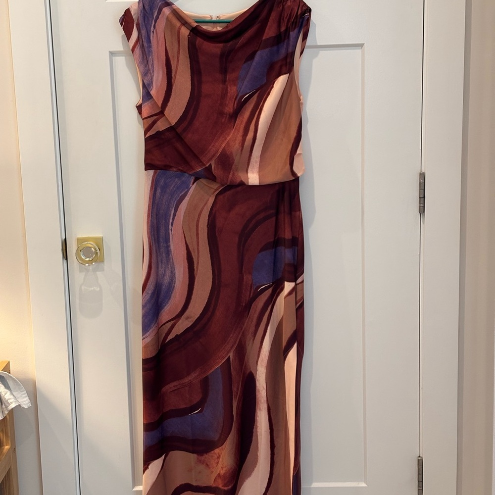 Banana Republic Abstract Maxi Dress - Burgundy and Blue